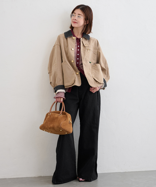 U by SPICK&SPAN（ユーバイスピックアンドスパン）の「《追加》サイドタックワイドデニム（デニムパンツ・レディース・ブルー/ブラック・34/36/38）」の16枚目の写真