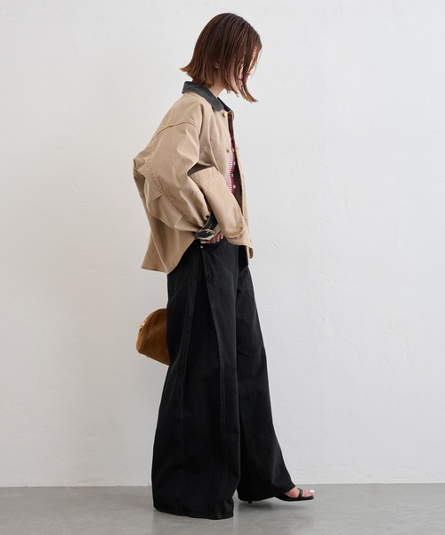 U by SPICK&SPAN（ユーバイスピックアンドスパン）の「《追加》サイドタックワイドデニム（デニムパンツ・レディース・ブルー/ブラック・34/36/38）」の20枚目の写真