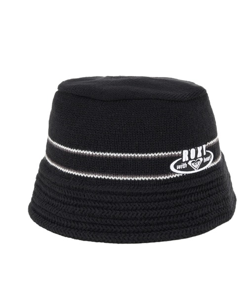 ROXY(ロキシー)の「HORIZON KNIT HAT/ロキシーラインデザインロゴワンポイントニットハット(ハット・レディース・ピンク/ブラック/ブルー・FREE)」の4枚目の写真