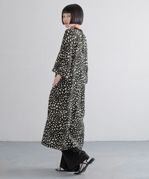 【未使用】rag&bone レオパード シースルー ワンピース ドレス ブラックバックシャンミディアムドレス/れお - カラードレス