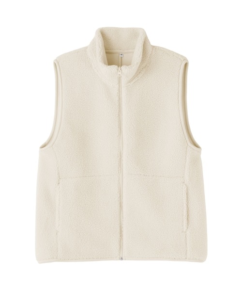 無印良品(ムジルシリョウヒン)の「婦人 ボアフリースベスト(ベスト・レディース・ダークネイビー/アイボリー/ライトベージュ/スモークピンク・S/M/L/XL/XS/XXL)」の6枚目の写真