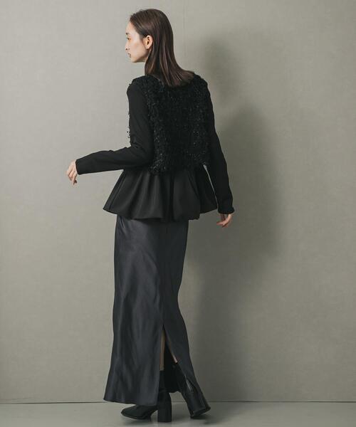 SENSE OF PLACE by URBAN RESEARCH（センスオブプレイスバイアーバンリサーチ）の「フリルバルーンコンパクトトップ（Tシャツ/カットソー・レディース・ブラック/オフホワイト・ONE）」の9枚目の写真