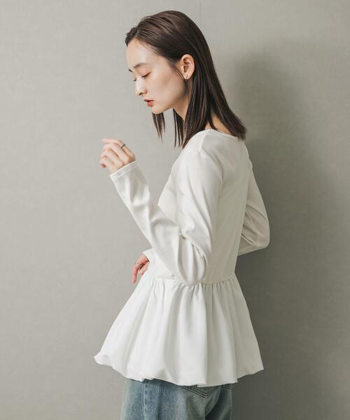 SENSE OF PLACE by URBAN RESEARCH（センスオブプレイスバイアーバンリサーチ）の「フリルバルーンコンパクトトップ（Tシャツ/カットソー・レディース・ブラック/オフホワイト・ONE）」の17枚目の写真