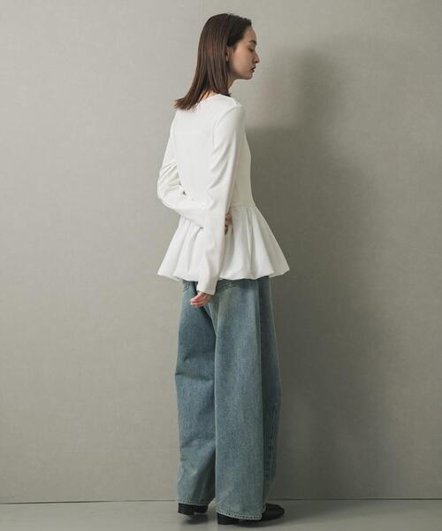 SENSE OF PLACE by URBAN RESEARCH（センスオブプレイスバイアーバンリサーチ）の「フリルバルーンコンパクトトップ（Tシャツ/カットソー・レディース・ブラック/オフホワイト・ONE）」の20枚目の写真