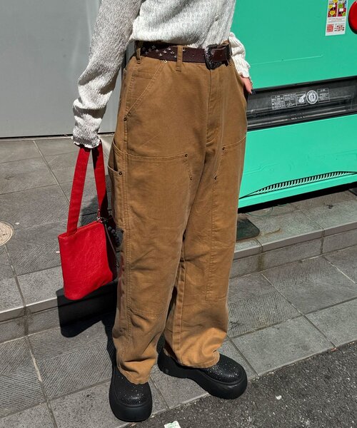 CIAOPANIC（チャオパニック）の「ダックダブルニーパンツ（その他パンツ・レディース・チャコールグレー/キャメル・MEDIUM/LARGE）」の2枚目の写真