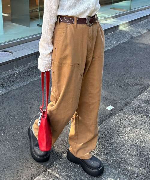 CIAOPANIC（チャオパニック）の「ダックダブルニーパンツ（その他パンツ・レディース・チャコールグレー/キャメル・MEDIUM/LARGE）」の22枚目の写真