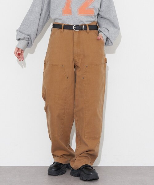 CIAOPANIC（チャオパニック）の「ダックダブルニーパンツ（その他パンツ・レディース・チャコールグレー/キャメル・MEDIUM/LARGE）」の5枚目の写真