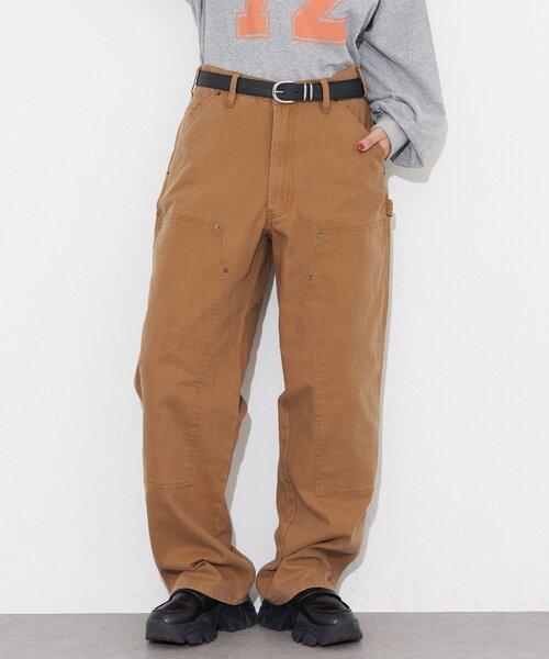 CIAOPANIC（チャオパニック）の「ダックダブルニーパンツ（その他パンツ・レディース・チャコールグレー/キャメル・MEDIUM/LARGE）」の6枚目の写真