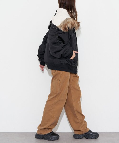 CIAOPANIC（チャオパニック）の「ダックダブルニーパンツ（その他パンツ・レディース・チャコールグレー/キャメル・MEDIUM/LARGE）」の12枚目の写真