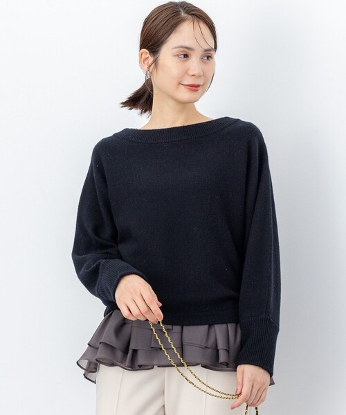 ウールカシミヤミックスボートネック ニット（ニット/セーター）｜組曲