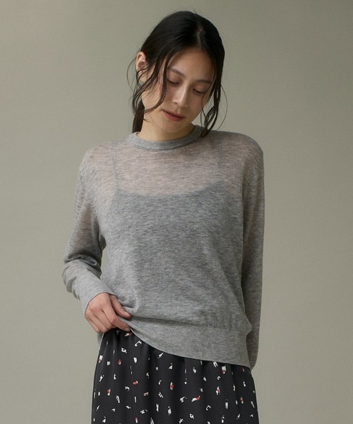 I.T.'S international(イッツインターナショナル)の「クルーネックニットプルオーバー《Melty air wool》(ニット/セーター・レディース・ピンク/ブルー/グレー/ブラック/オフホワイト・フリー)」の3枚目の写真