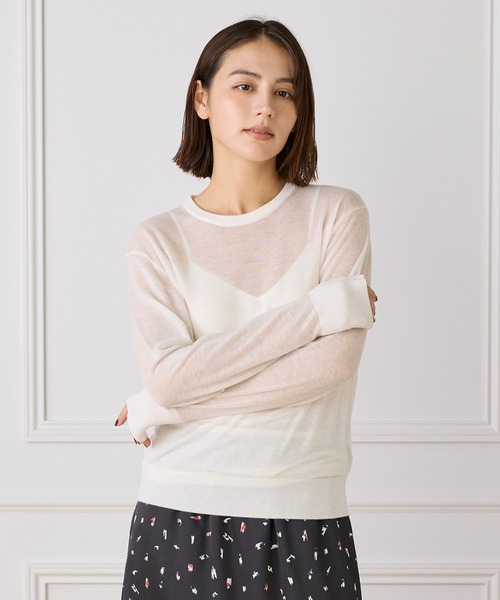 I.T.'S international(イッツインターナショナル)の「クルーネックニットプルオーバー《Melty air wool》(ニット/セーター・レディース・ピンク/ブルー/グレー/ブラック/オフホワイト・フリー)」の2枚目の写真