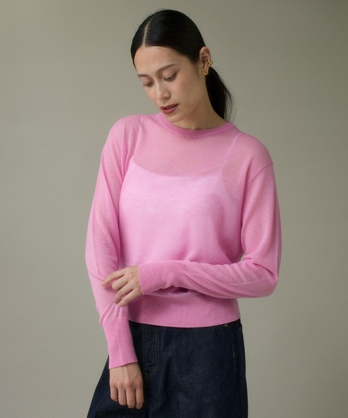 I.T.'S international(イッツインターナショナル)の「クルーネックニットプルオーバー《Melty air wool》(ニット/セーター・レディース・ピンク/ブルー/グレー/ブラック/オフホワイト・フリー)」の5枚目の写真