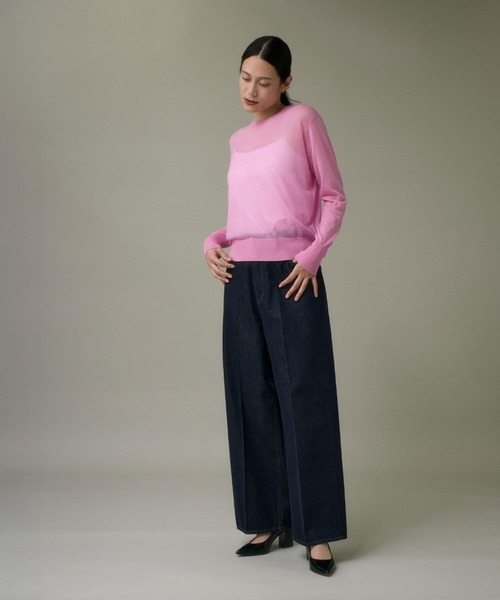 I.T.'S international(イッツインターナショナル)の「クルーネックニットプルオーバー《Melty air wool》(ニット/セーター・レディース・ピンク/ブルー/グレー/ブラック/オフホワイト・フリー)」の6枚目の写真