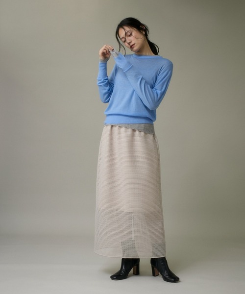 I.T.'S international(イッツインターナショナル)の「クルーネックニットプルオーバー《Melty air wool》(ニット/セーター・レディース・ピンク/ブルー/グレー/ブラック/オフホワイト・フリー)」の11枚目の写真