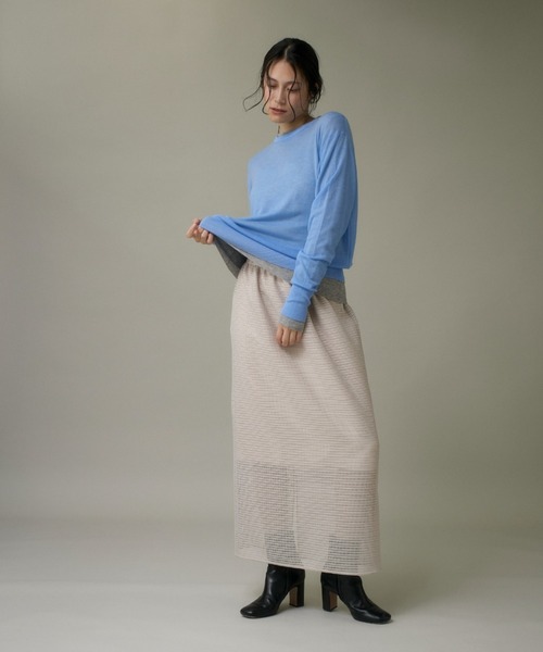 I.T.'S international(イッツインターナショナル)の「クルーネックニットプルオーバー《Melty air wool》(ニット/セーター・レディース・ピンク/ブルー/グレー/ブラック/オフホワイト・フリー)」の12枚目の写真