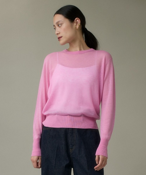 I.T.'S international(イッツインターナショナル)の「クルーネックニットプルオーバー《Melty air wool》(ニット/セーター・レディース・ピンク/ブルー/グレー/ブラック/オフホワイト・フリー)」の19枚目の写真