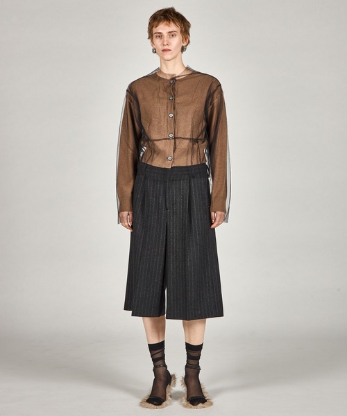 PRANK PROJECT（プランクプロジェクト）の「リバーシブルチュールニットカーディガン / Reversible Tulle Knit Cardigan（カーディガン/ボレロ・レディース・ピンク/ベージュ/グレー・FREE）」の10枚目の写真