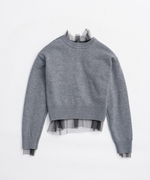 Pre-Order】リバーシブルチュールニットカーディガン / Reversible