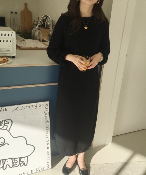 FREE STYLISTS(フリー スタイリスト)の「YUGA_YGMC ラウンドネック ニットワンピース(ワンピース・レディース・ベージュ/ブラック/レッド/グレー・FREE)」の19枚目の写真