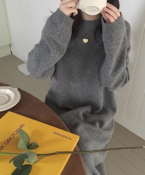 FREE STYLISTS(フリー スタイリスト)の「YUGA_YGMC ラウンドネック ニットワンピース(ワンピース・レディース・ベージュ/ブラック/レッド/グレー・FREE)」の22枚目の写真