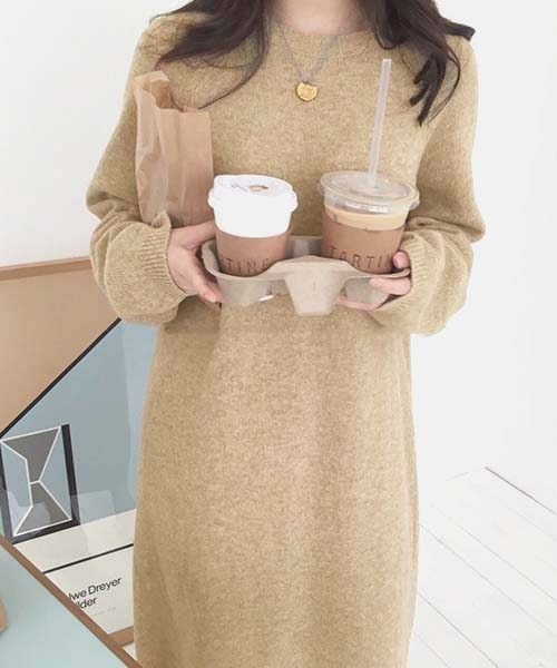 FREE STYLISTS(フリー スタイリスト)の「YUGA_YGMC ラウンドネック ニットワンピース(ワンピース・レディース・ベージュ/ブラック/レッド/グレー・FREE)」の17枚目の写真