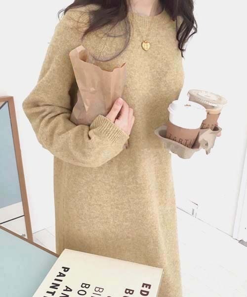 FREE STYLISTS(フリー スタイリスト)の「YUGA_YGMC ラウンドネック ニットワンピース(ワンピース・レディース・ベージュ/ブラック/レッド/グレー・FREE)」の10枚目の写真