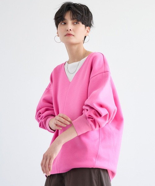 BARNYARDSTORM（バンヤードストーム）の「BARNYARDSTORM / TRスムースVネックプルオーバー/ マシンウォッシャブル 【YouTube「i.style closet」紹介アイテム】（スウェット・レディース・ホワイト/グレー/ピンク・M/S）」の7枚目の写真