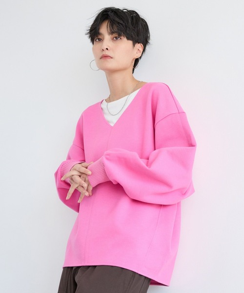 BARNYARDSTORM（バンヤードストーム）の「BARNYARDSTORM / TRスムースVネックプルオーバー/ マシンウォッシャブル 【YouTube「i.style closet」紹介アイテム】（スウェット・レディース・ホワイト/グレー/ピンク・M/S）」の8枚目の写真