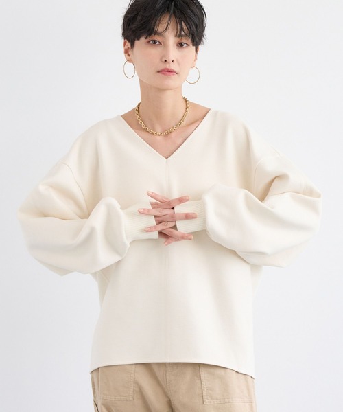 BARNYARDSTORM（バンヤードストーム）の「BARNYARDSTORM / TRスムースVネックプルオーバー/ マシンウォッシャブル 【YouTube「i.style closet」紹介アイテム】（スウェット・レディース・ホワイト/グレー/ピンク・M/S）」の22枚目の写真