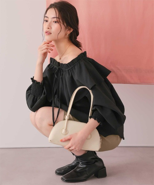titivate(ティティベイト)の「ふんわりシルエットマルチウェイブラウス(シャツ/ブラウス・レディース・ブラック/ライトイエロー/オフホワイト・M/L)」の2枚目の写真