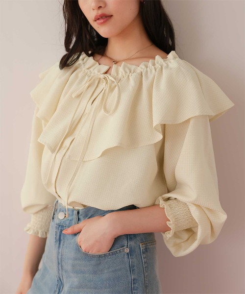 titivate(ティティベイト)の「ふんわりシルエットマルチウェイブラウス(シャツ/ブラウス・レディース・ブラック/ライトイエロー/オフホワイト・M/L)」の22枚目の写真