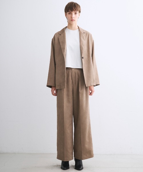 three dots（スリードッツ）の「フェイクスエード ジャケット（テーラードジャケット・レディース・キャメル/ブラック/ヘザーグレー・SMALL/X-SMALL）」の14枚目の写真