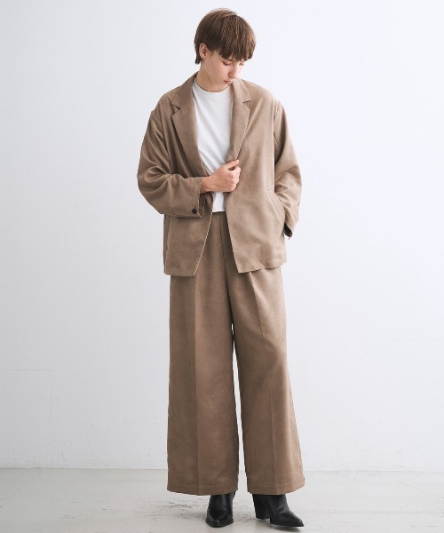 three dots（スリードッツ）の「フェイクスエード ジャケット（テーラードジャケット・レディース・キャメル/ブラック/ヘザーグレー・SMALL/X-SMALL）」の12枚目の写真
