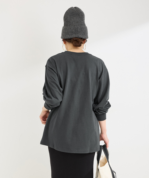 Russell Athletic（ラッセルアスレティック）の「RUSSELL ATHLETIC / ラッセル・アスレティック 別注 ロゴロンT（Tシャツ/カットソー・レディース・ホワイト/ボルドー/サックスブルー/ブラック系その他・FREE）」の6枚目の写真