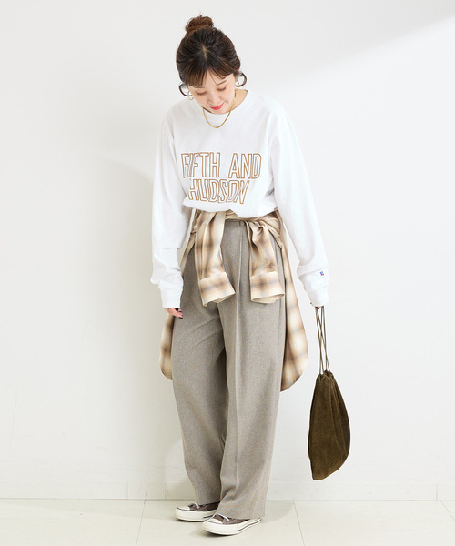 Russell Athletic（ラッセルアスレティック）の「RUSSELL ATHLETIC / ラッセル・アスレティック 別注 ロゴロンT（Tシャツ/カットソー・レディース・ホワイト/ボルドー/サックスブルー/ブラック系その他・FREE）」の12枚目の写真