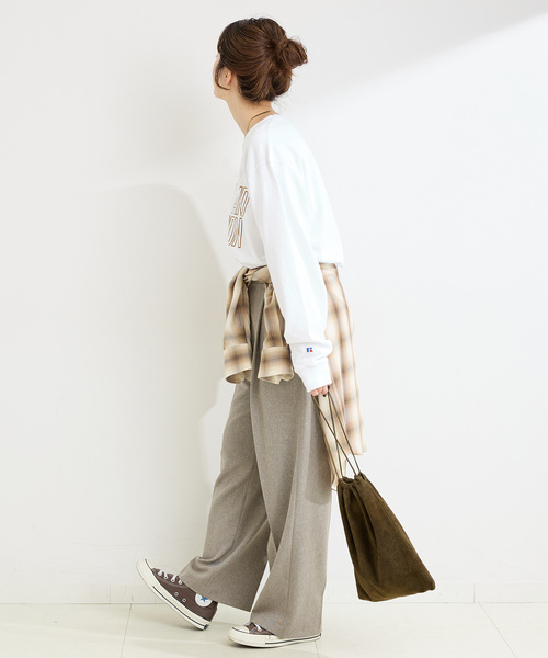 Russell Athletic（ラッセルアスレティック）の「RUSSELL ATHLETIC / ラッセル・アスレティック 別注 ロゴロンT（Tシャツ/カットソー・レディース・ホワイト/ボルドー/サックスブルー/ブラック系その他・FREE）」の15枚目の写真