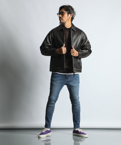 SINGLE RIDERS JACKET：シープスキンレザー シングルライダース