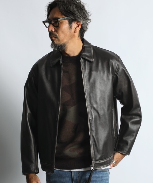 SINGLE RIDERS JACKET：シープスキンレザー シングルライダース