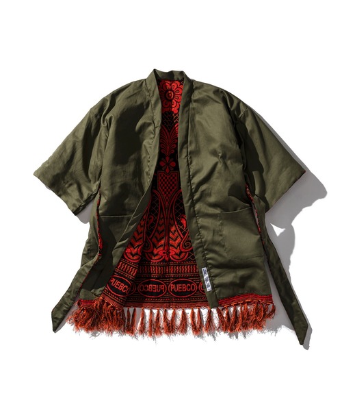 PUEBCO（プエブコ）の「RUG FABRIC REVERSIBLE GOWN Black（ガウン/バスローブ・メンズ・ブラック系その他・ONE SIZE）」の4枚目の写真