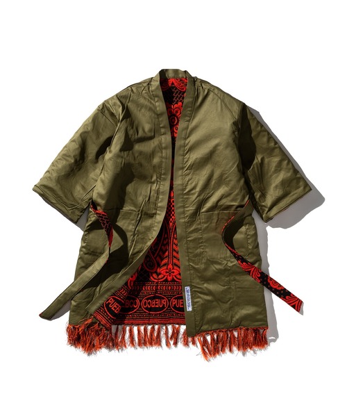 PUEBCO（プエブコ）の「RUG FABRIC REVERSIBLE GOWN Black（ガウン/バスローブ・メンズ・ブラック系その他・ONE SIZE）」の5枚目の写真