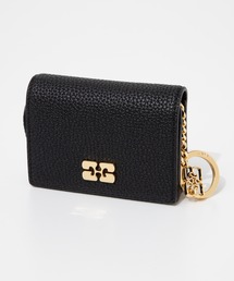 GANNI(ガニー)のGANNI Ganni Bou Card Holder With Flap Grained Gold ガニー ボゥ   カードケース(カードケース)