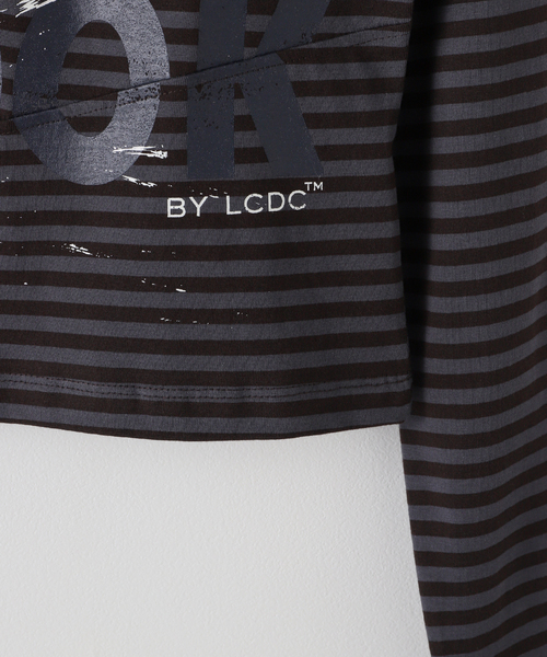 LCDC TM（エルシーディーシーティーエム）の「【Geek Office / ギークオフィス】LCDC TM / PRINTED JERSEY TOP_STRIPED（Tシャツ/カットソー・レディース・ブラウン・SMALL）」の6枚目の写真