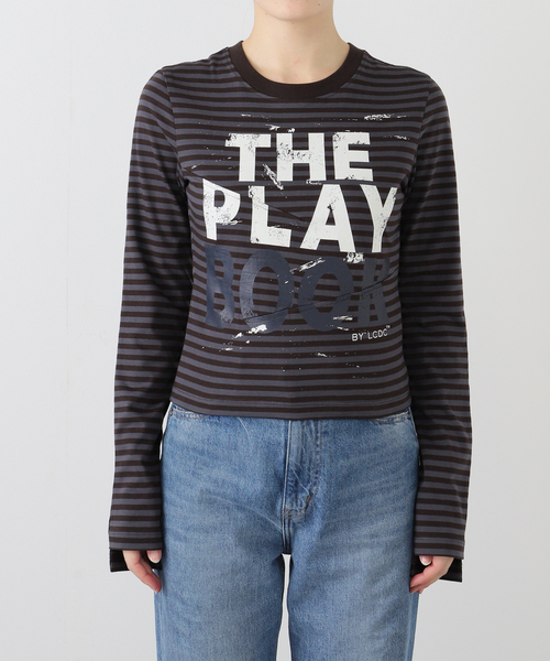 LCDC TM（エルシーディーシーティーエム）の「【Geek Office / ギークオフィス】LCDC TM / PRINTED JERSEY TOP_STRIPED（Tシャツ/カットソー・レディース・ブラウン・SMALL）」の10枚目の写真