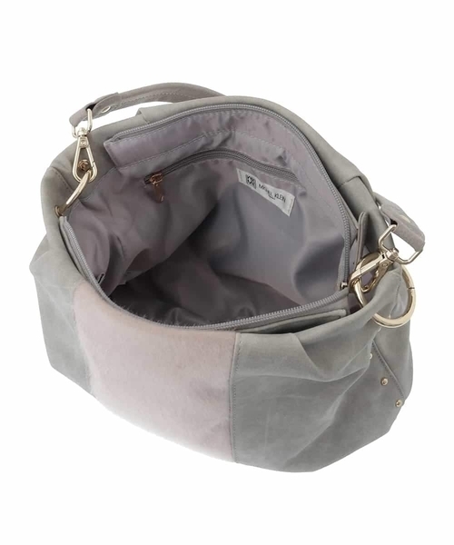 異素材ドッキングワンハンドルバッグ