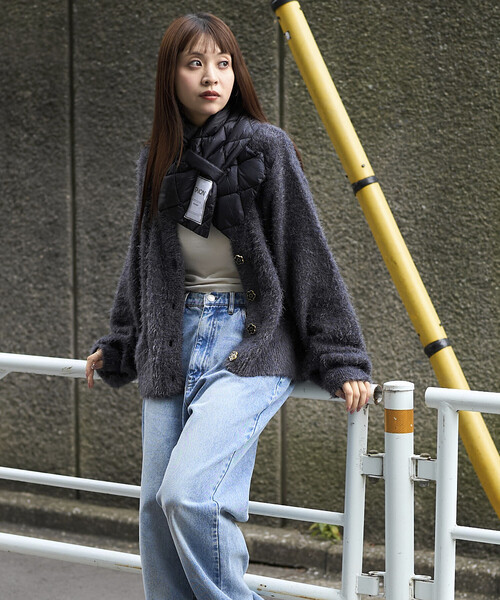 PUBLUX（パブリュクス）の「TAION/タイオン CITY DOWN SCARF　限定展開/シティ ダウン スカーフ マフラー（マフラー・レディース・ブラック/ベージュ/オフホワイト・ONE SIZE）」の15枚目の写真