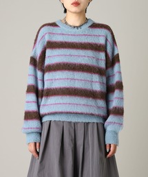 Forget-me-nots Border Crew Neck Knit FMN-25AW-KN-002