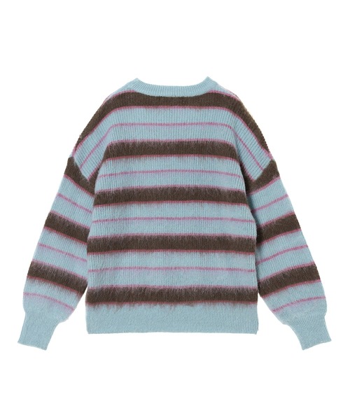 forget-me-nots（フォーゲットミーノッツ）の「Forget-me-nots Border Crew Neck Knit FMN-25AW-KN-002（Tシャツ/カットソー・レディース・ライトブルー/オリーブ・FREE）」の7枚目の写真