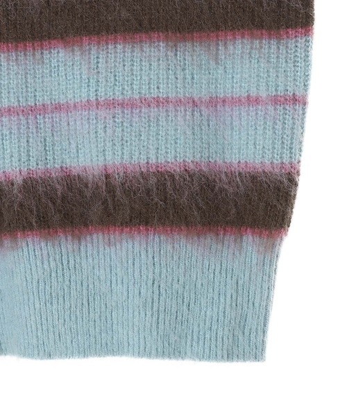 forget-me-nots（フォーゲットミーノッツ）の「Forget-me-nots Border Crew Neck Knit FMN-25AW-KN-002（Tシャツ/カットソー・レディース・ライトブルー/オリーブ・FREE）」の10枚目の写真
