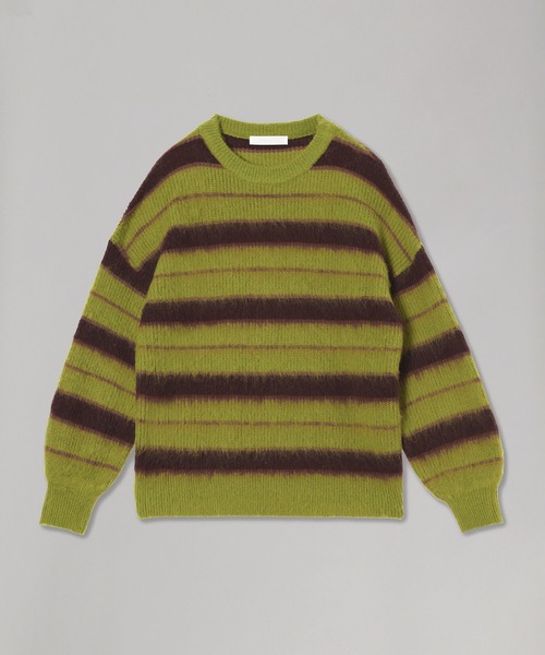 forget-me-nots（フォーゲットミーノッツ）の「Forget-me-nots Border Crew Neck Knit FMN-25AW-KN-002（Tシャツ/カットソー・レディース・ライトブルー/オリーブ・FREE）」の4枚目の写真